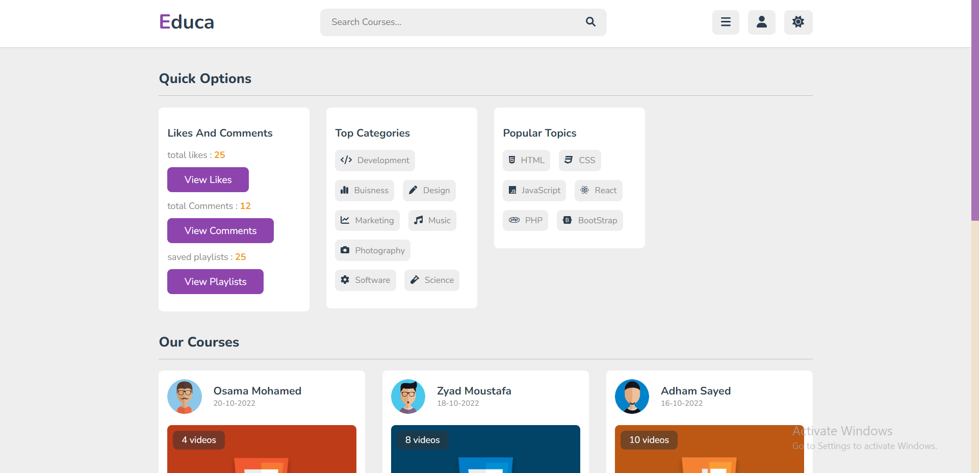 Online Courses Platform